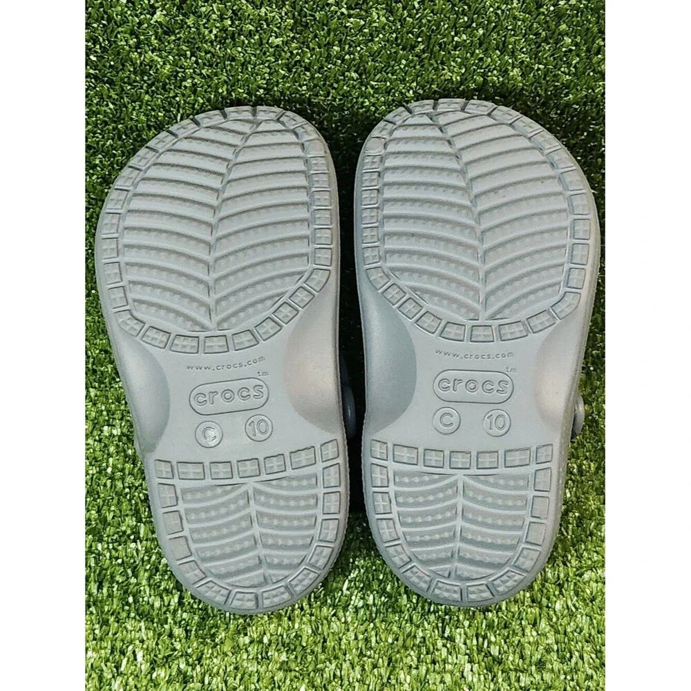 Crocs Little Kids Baya Gray Dual Comfort Clogs Slip-on Sandals Boys Size 10C